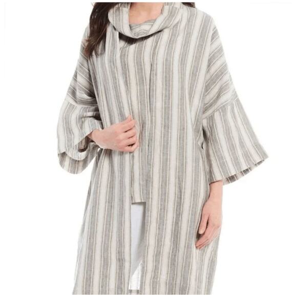 Bryn Walker | Claude Linen Striped Oversized Open Front Cardigan Jacket XL EUC - Picture 2 of 11